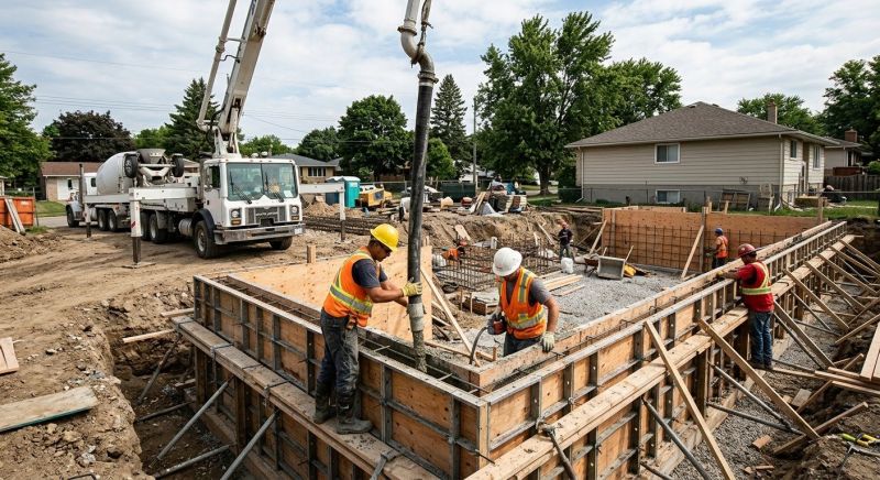 Concrete Foundation Pouring